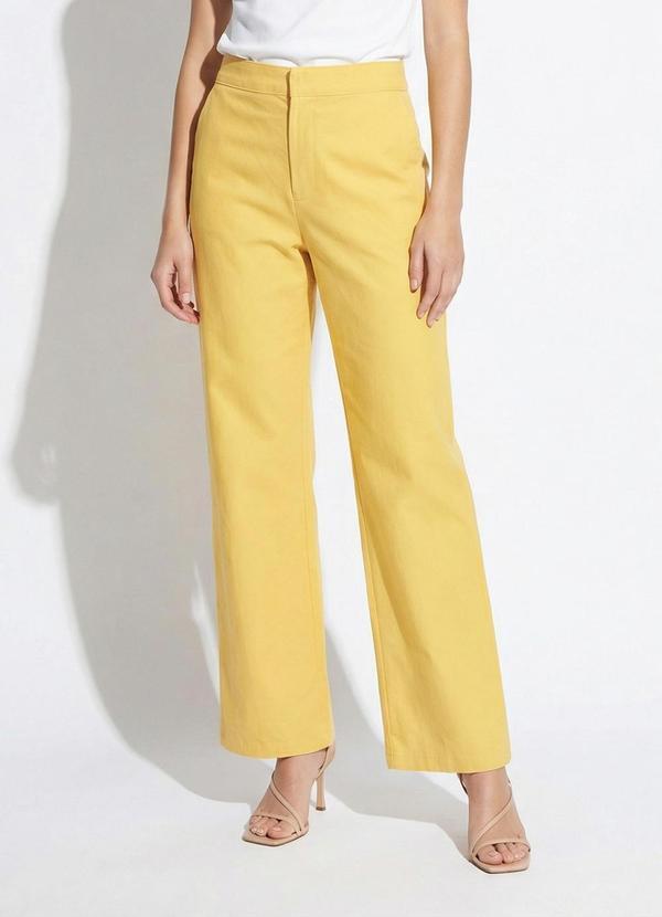 Vista 2 Calça Reta Amarelo Colcci Colcci