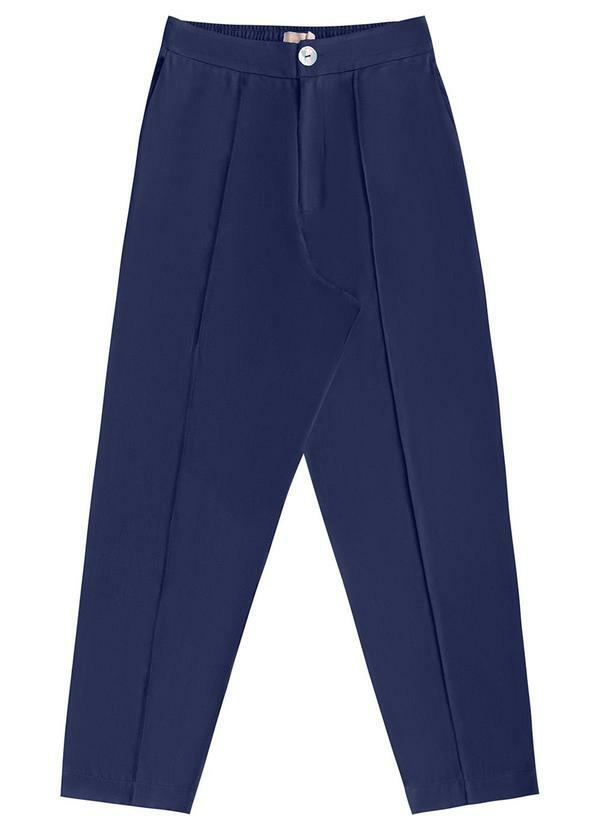 Calça Viscose Lisa Azul