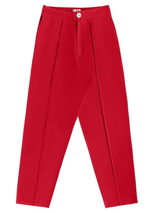 Calça Viscose Lisa Vermelho