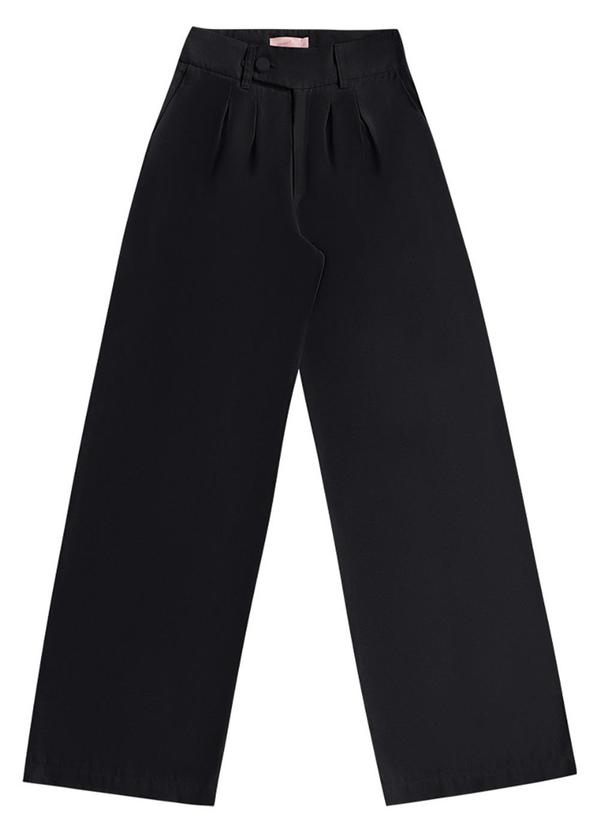 Vista 2 Calça Wide Leg Alfaiataria Preto Angel Angel