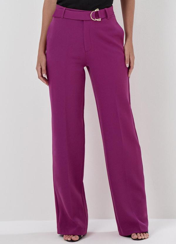 Vista 2 Calça Wide Leg de Alfaiataria Rayane Roxo Principessa Principessa