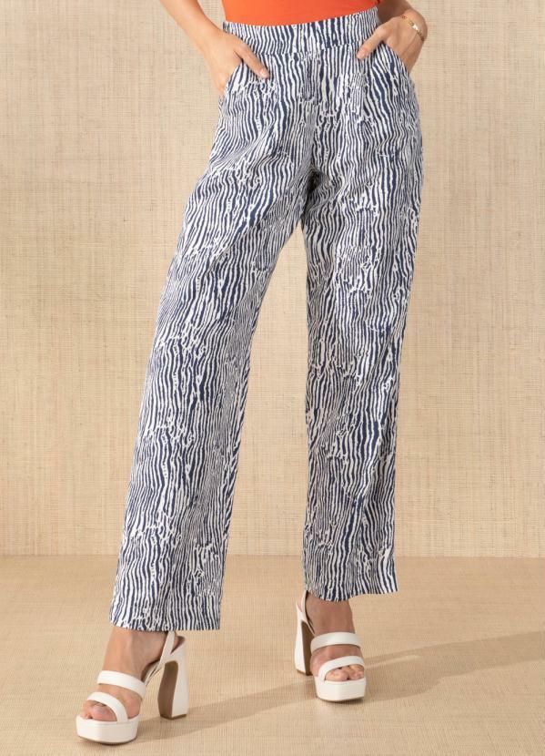 Calça Zebra Marinho com Bolsos