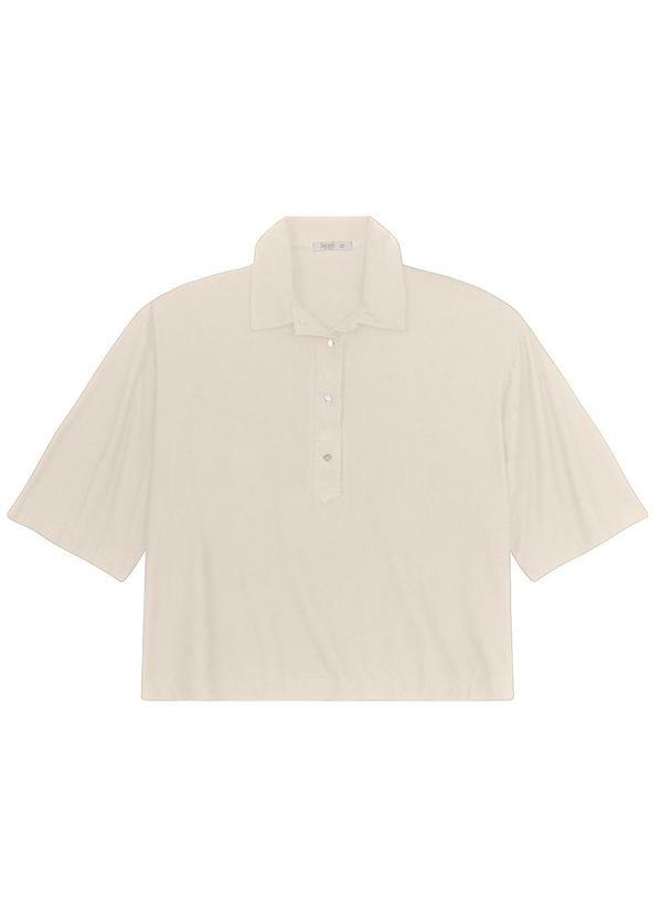 Blusa Manga Curta Plus Size Bege
