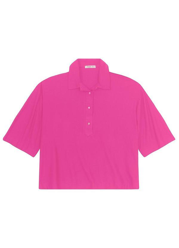 Blusa Manga Curta Plus Size Rosa
