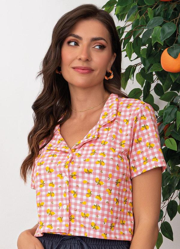 Vista 2 Blusa Vichy Cítrico em Malha Moda Pop Moda Pop
