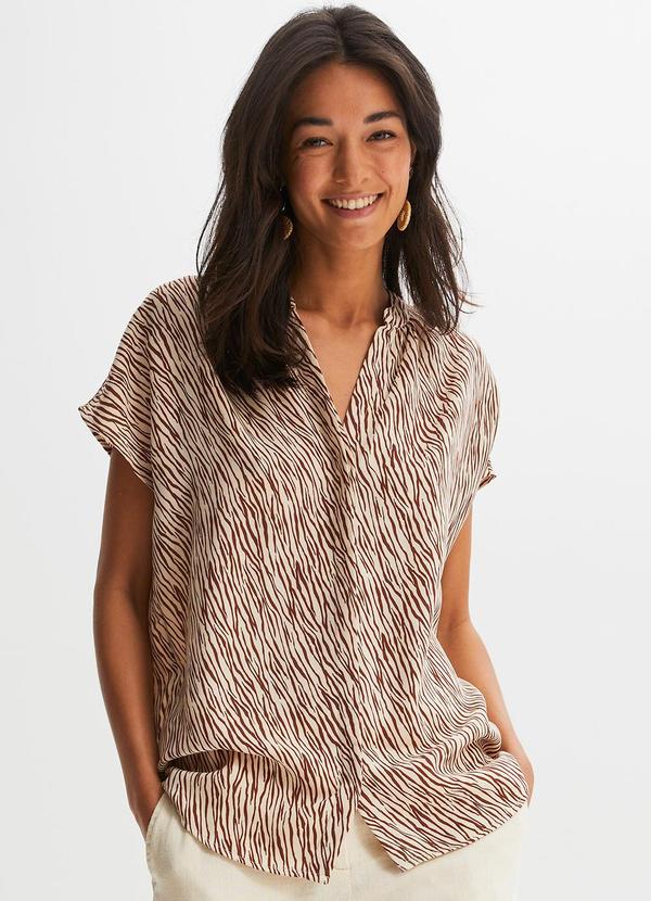 Blusa Zebra Marrom em Microfibra