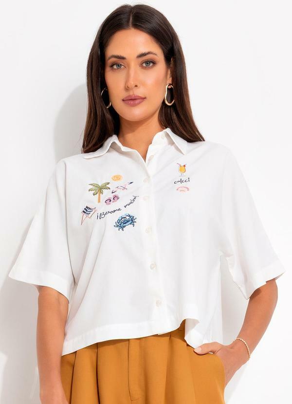 Camisa Bordada Off White