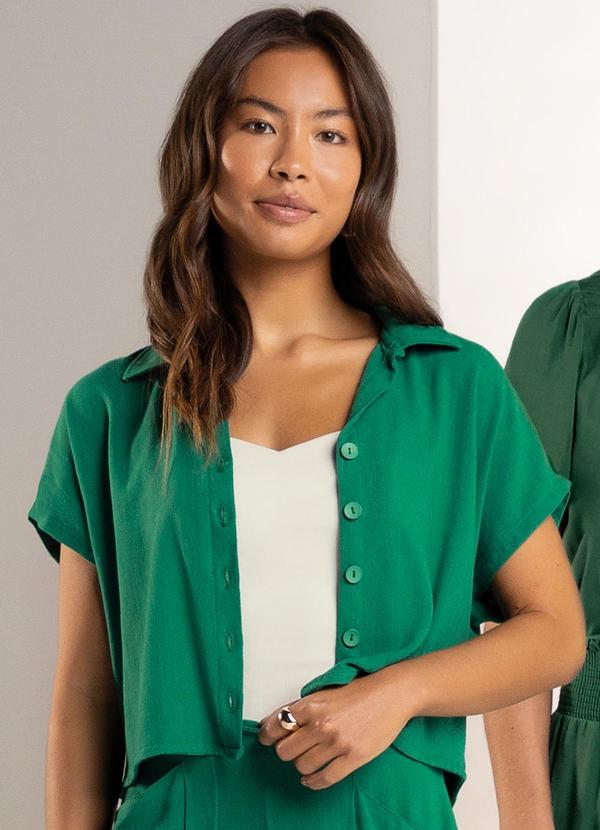 Camisa Feminina Cropped Verde