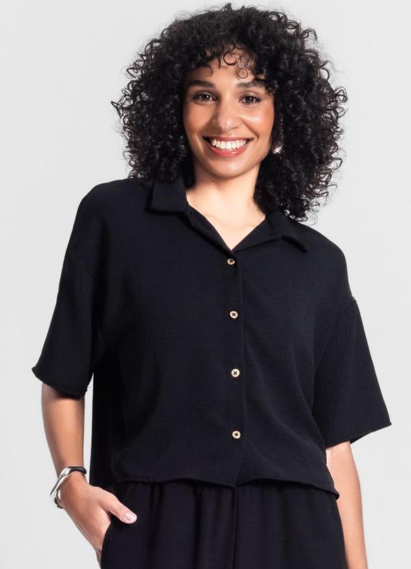 Vista 2 Camisa Feminina em Air Flow Preto Rovitex Rovitex
