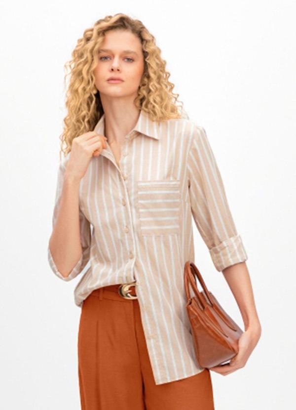Camisa Feminina em Fio Tinto Marrom