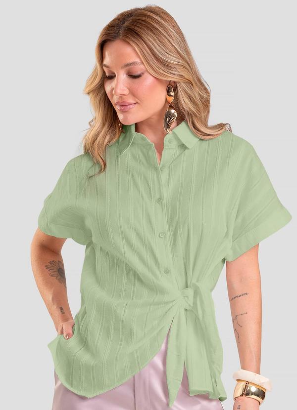 Camisa Feminina em Tricoline Verde