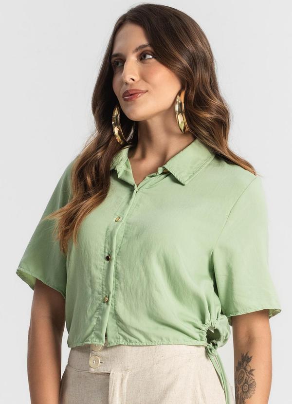 Camisa Feminina Gola Dupla Verde