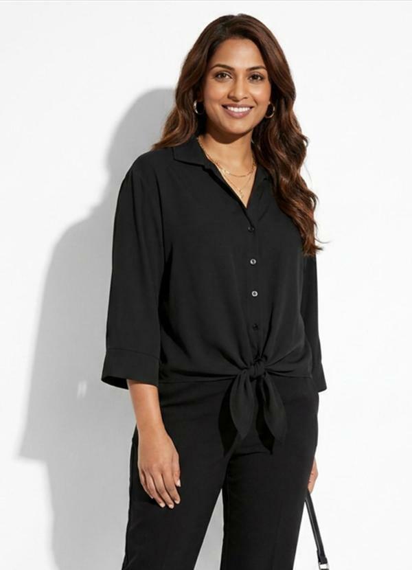 Camisa Feminina Laco Frontal Preto