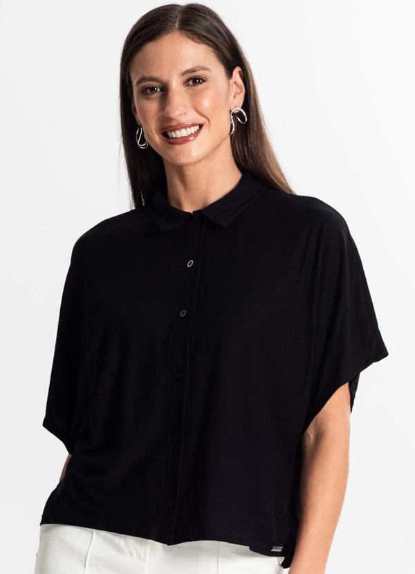 Vista 2 Camisa Feminina Preto Rovitex Rovitex