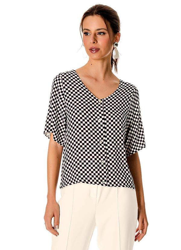 Camisa Feminina Viscose Creponada Preto