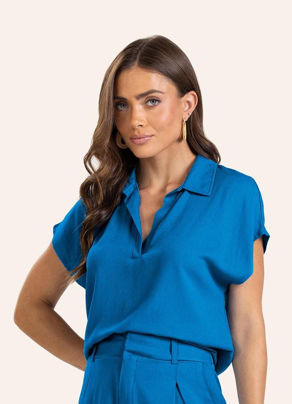 Camisa Polo Feminina Azul