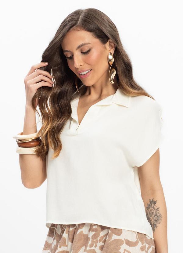 Camisa Polo Feminina Bege