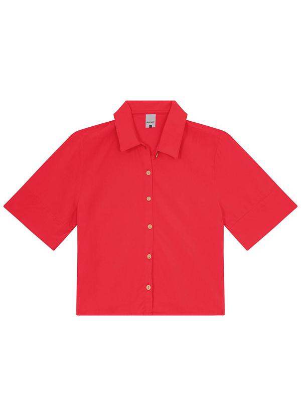 Vista 2 Camisa Vermelha Feminina Box em Viscose Malwee Malwee