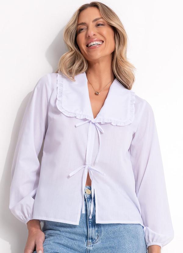 Blusa Branca em Tricoline