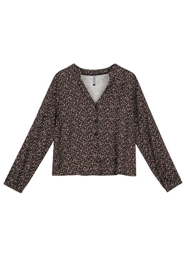 Blusa Feminina Floral Delicada Preto