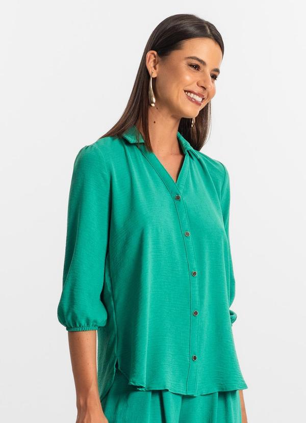 Vista 2 Camisa 3/4 Feminina Verde Rovitex Rovitex