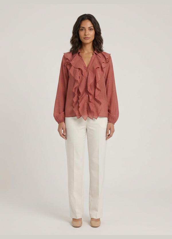 Camisa Babados Liocel Coral