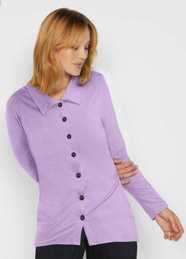 Camisa com Botões Lilás