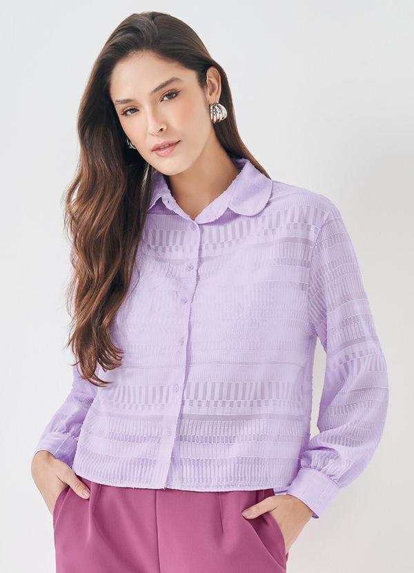Camisa com Gola Estruturada Roxo