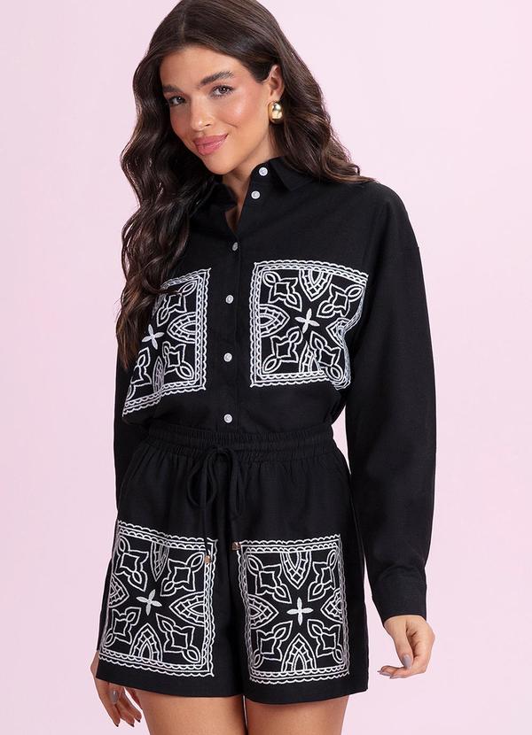 Camisa de Algodão Preto