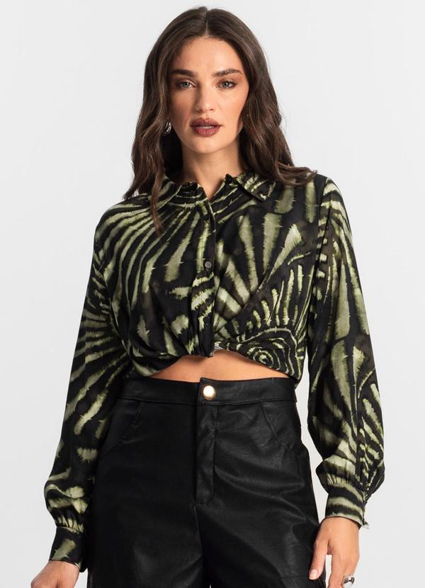 Vista 2 Camisa de Viscose Manga Longa Verde Endless Endless