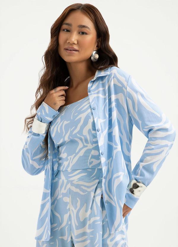 Vista 2 Camisa em Viscose Azul Claro Cativa Cativa