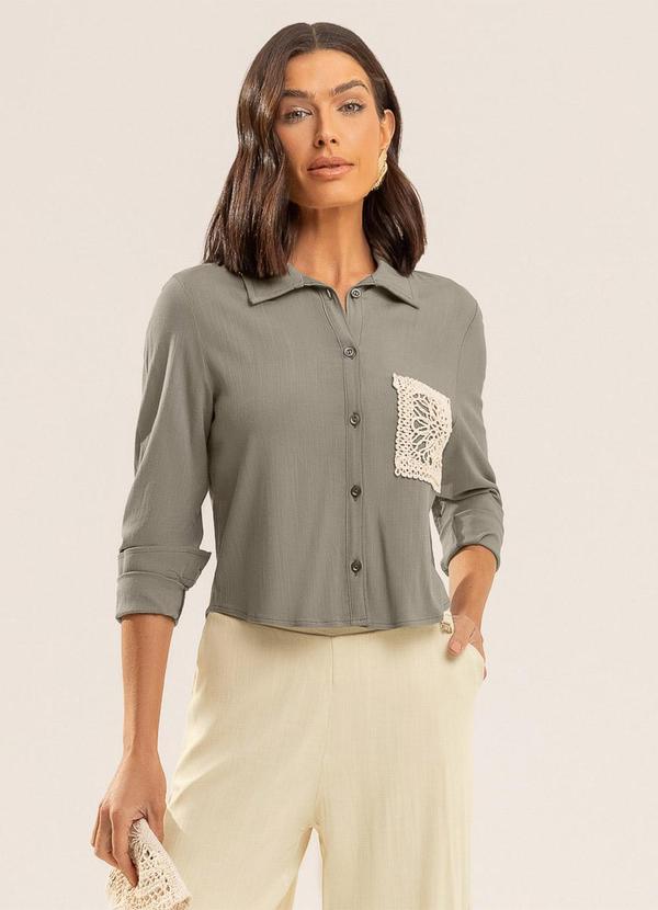 Camisa em Viscose Cinza