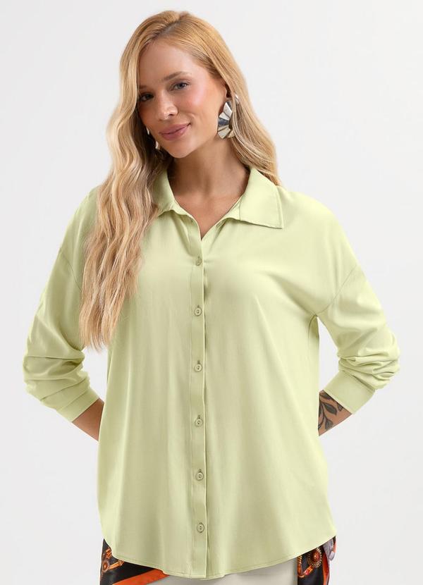 Camisa em Viscose com Elastano Verde