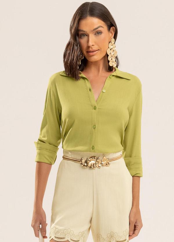 Camisa em Viscose com Elastano Verde