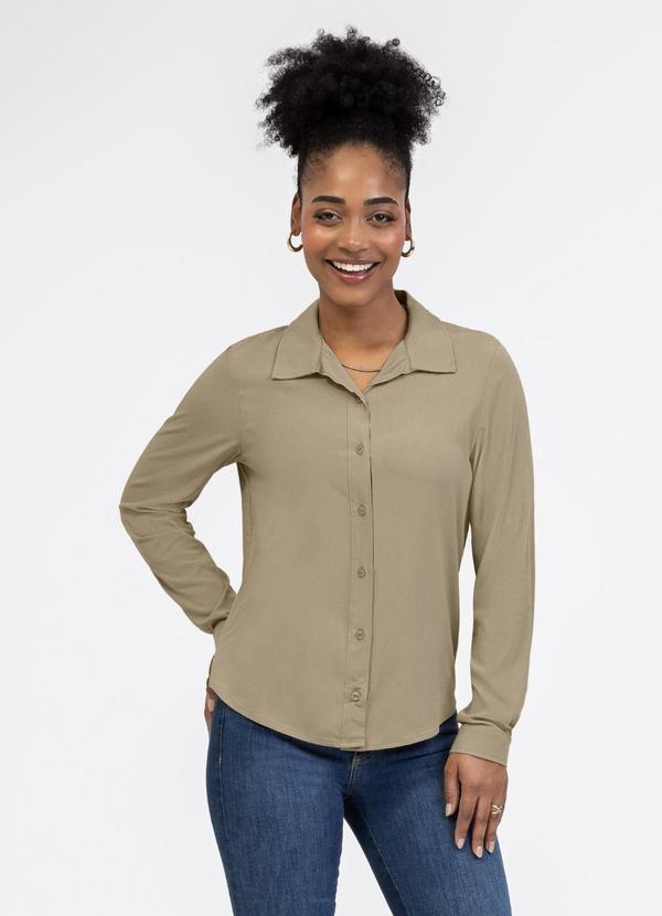 Camisa em Viscose Marrom Claro