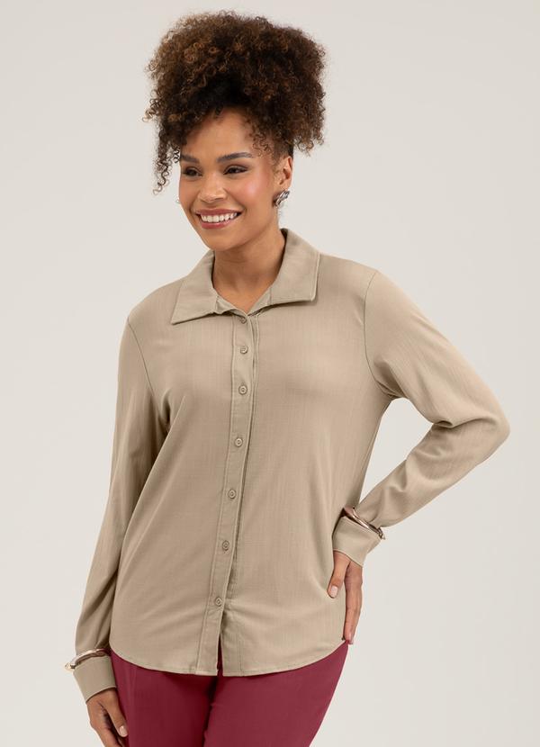 Camisa em Viscose Marrom Claro