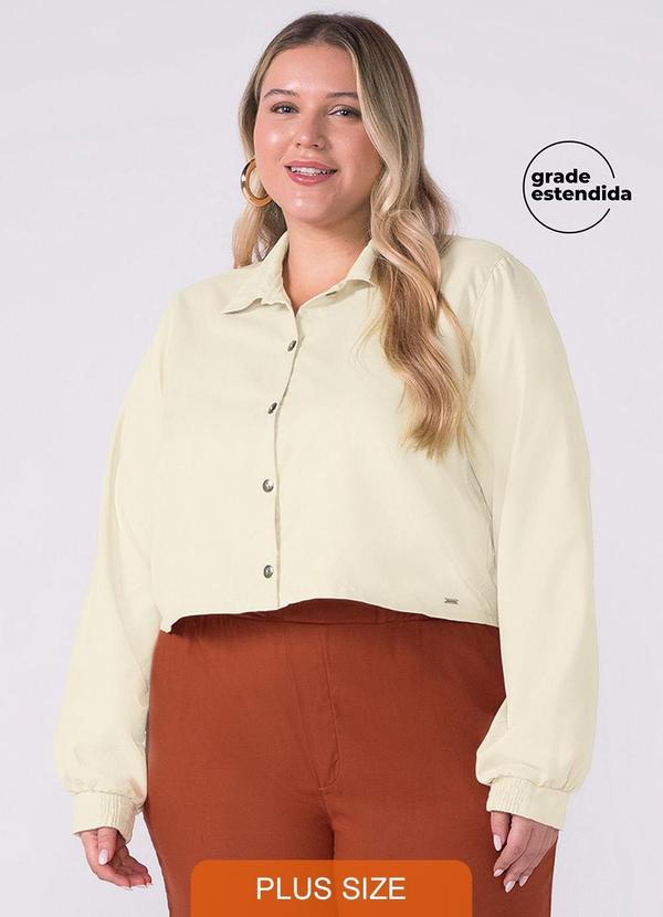 Camisa Feminina Alfaiataria com Botões Bege