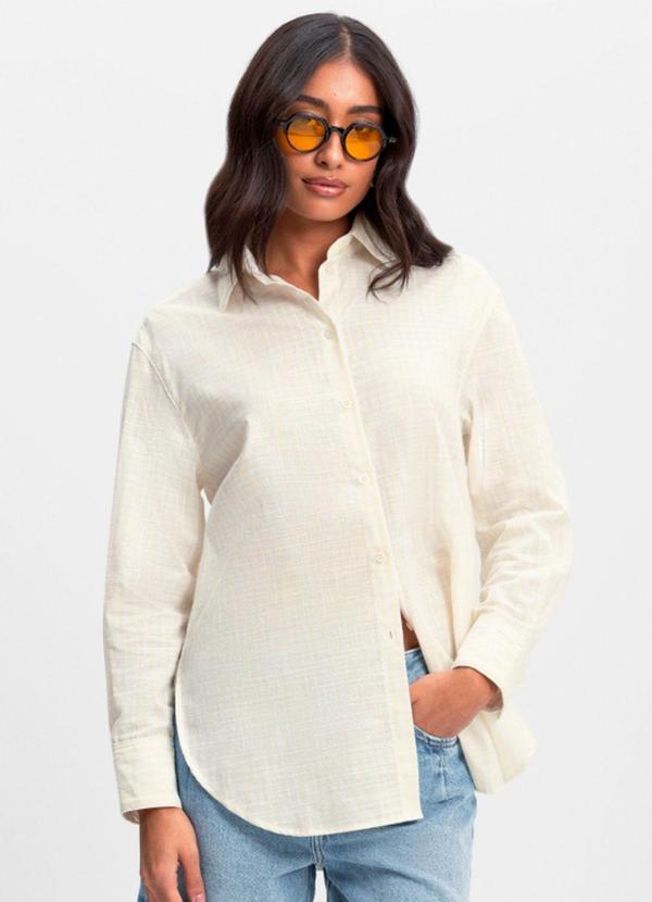 Vista 2 Camisa Feminina com Botões Amarelo Essendi Essendi