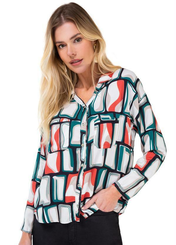 Camisa Feminina com Botões Verde
