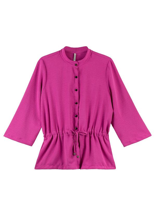 Camisa Feminina em Tecido com Botões Roxo