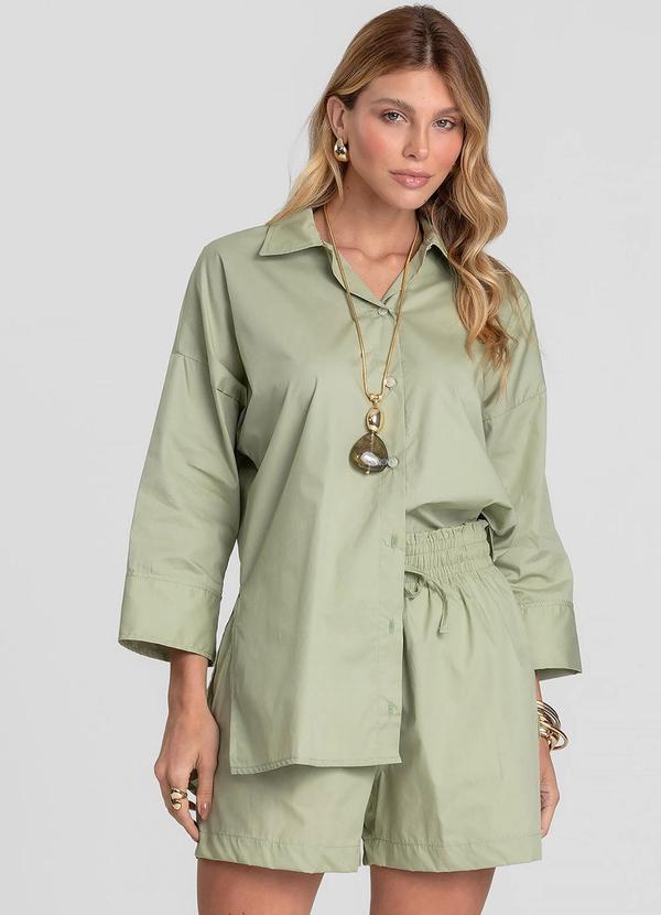 Camisa Feminina Manga 7/8 Verde