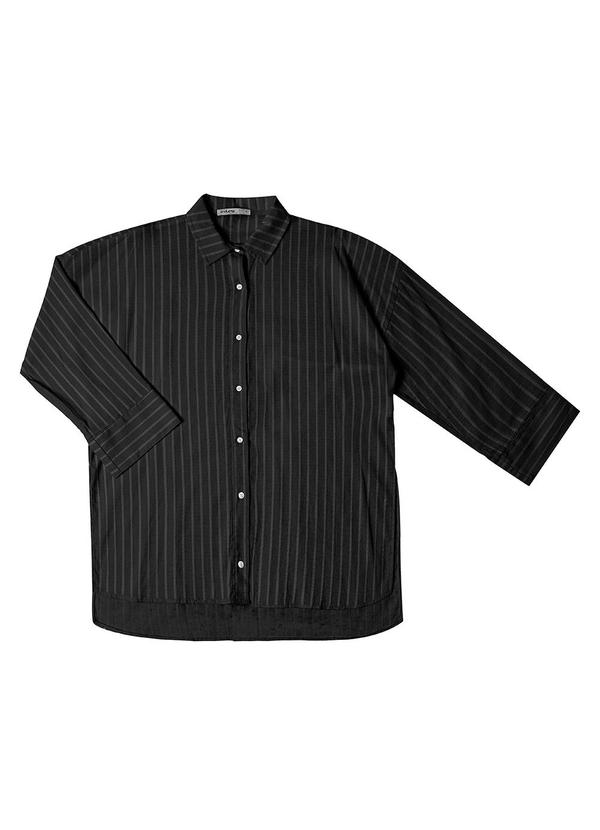 Vista 2 Camisa Feminina Manga Longa Preto