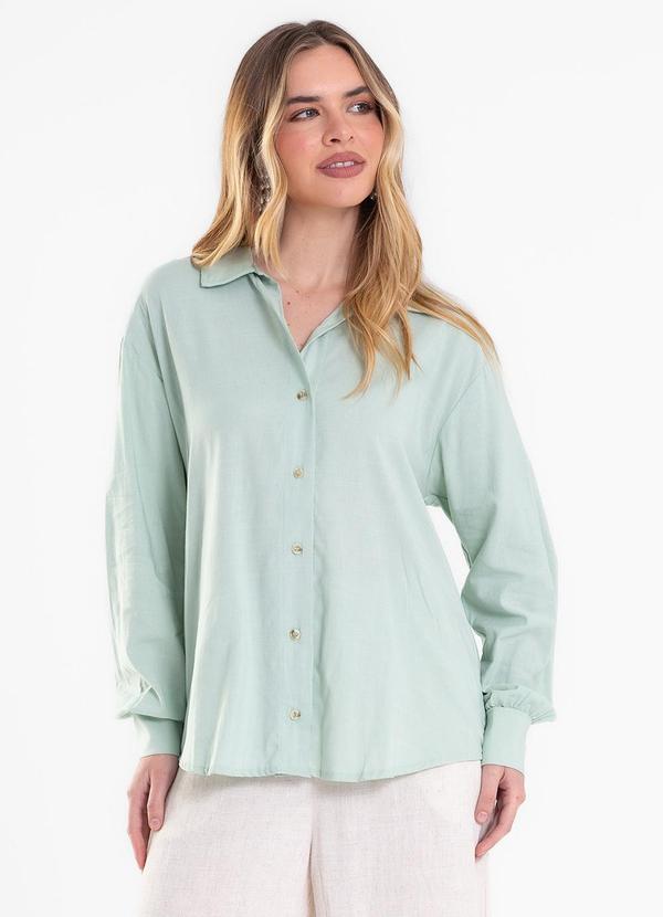 Camisa Feminina Manga Longa Verde