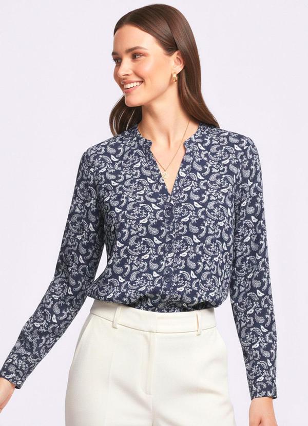 Camisa Feminina Viscose Azul