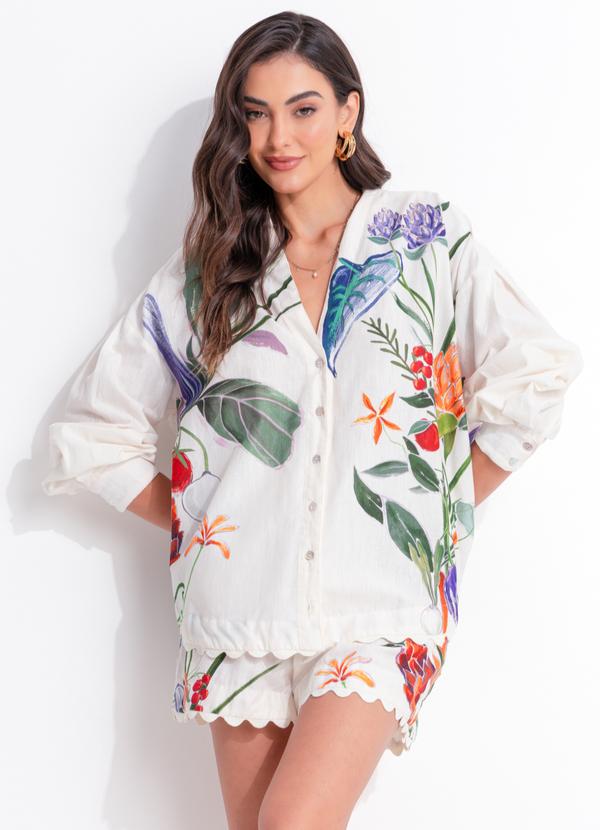 Camisa Horta Tropical Bege
