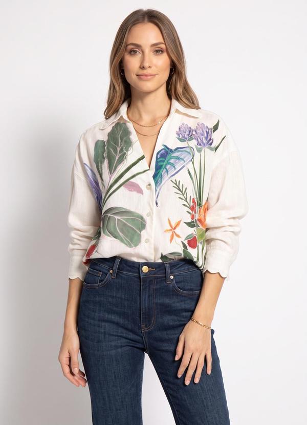 Camisa Horta Tropical Bege