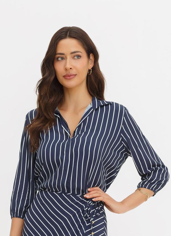 Camisa Manga 7/8 em Viscose Queila Marinho