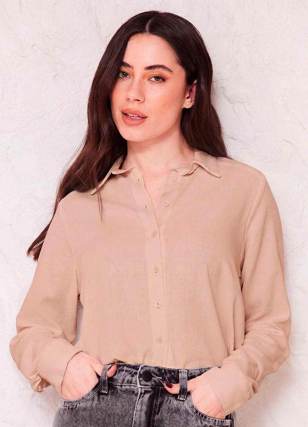 Camisa Manga Longa em Linho Sunset Marrom