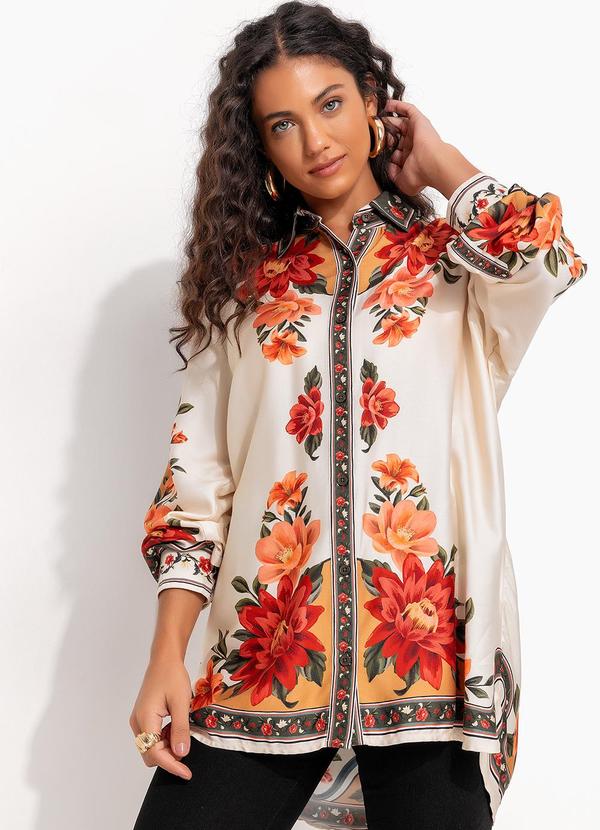 Camisa Manga Longa Flor do Rio Bege