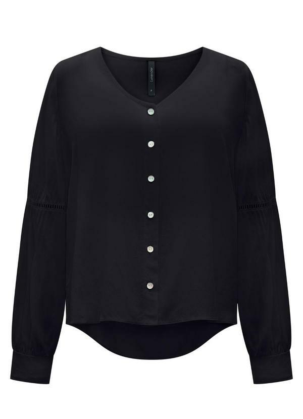Camisa Mullet com Mangas Longas Preto